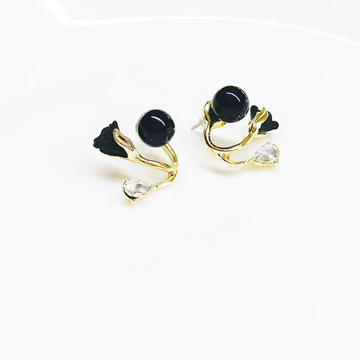 Noir Rose Crystal Studs