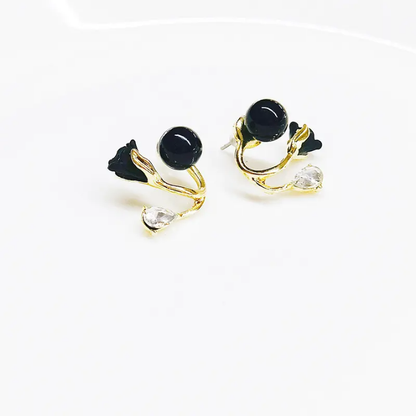 Noir Rose Crystal Studs