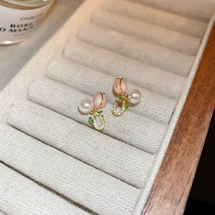 Blush Bud Pearl Studs