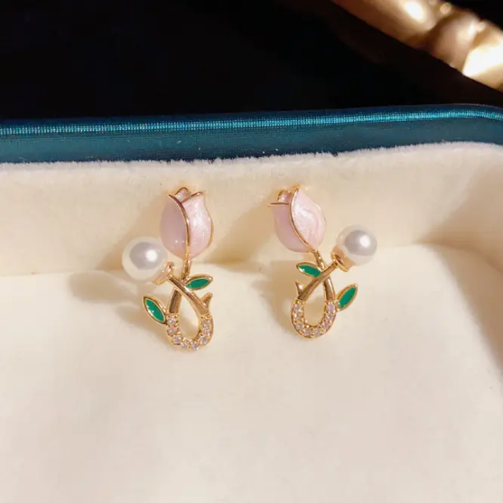Blush Bud Pearl Studs