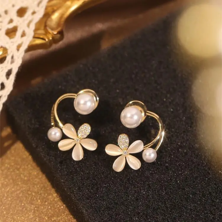 Pearl Blossom Ear Cuff Duo