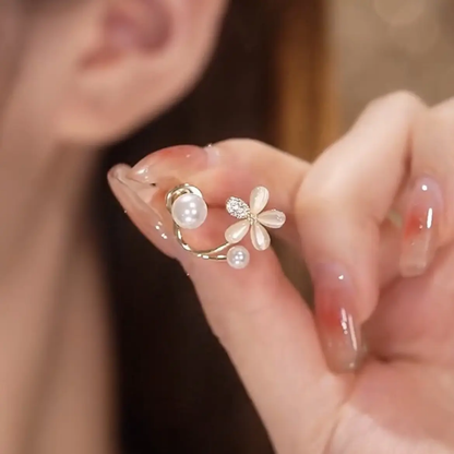 Pearl Blossom Ear Cuff Duo