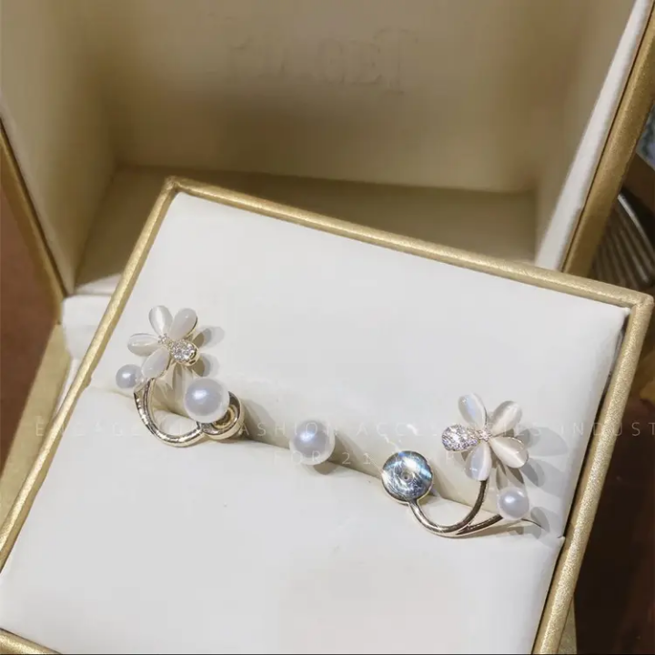 Pearl Blossom Ear Cuff Duo