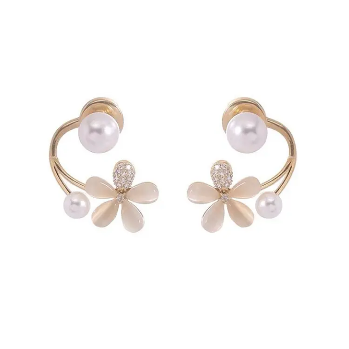 Pearl Blossom Ear Cuff Duo