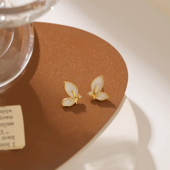 Ethereal Pearlwing Butterfly Studs