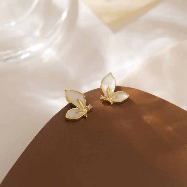 Ethereal Pearlwing Butterfly Studs