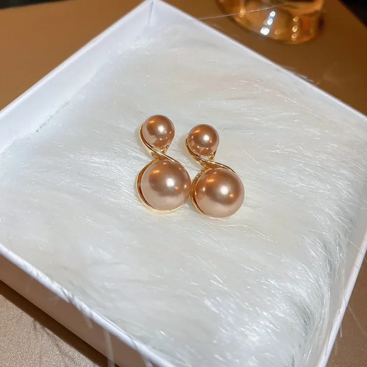 Golden Duo Pearl Swirl Studs