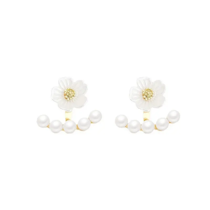 Pearl Blossom Arc Studs