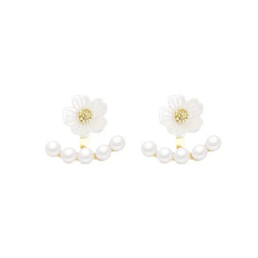 Pearl Blossom Arc Studs