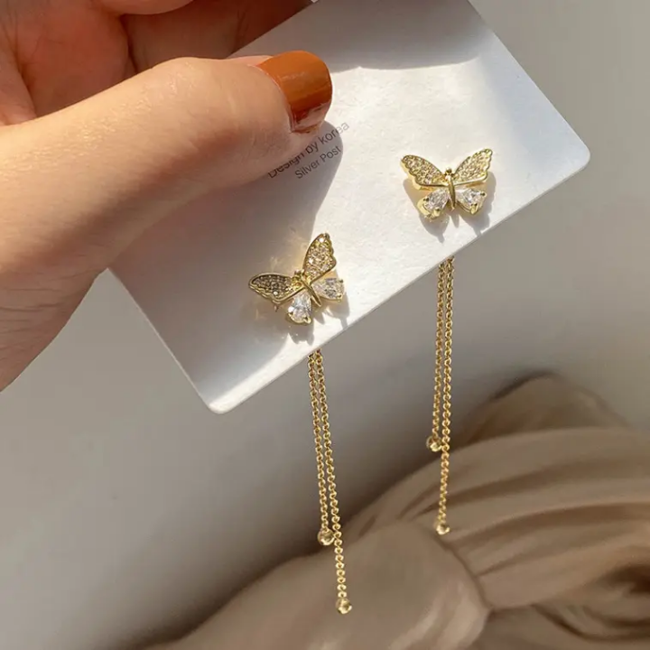 Golden Flutter Chain Earrings