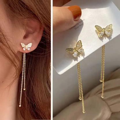 Golden Flutter Chain Earrings