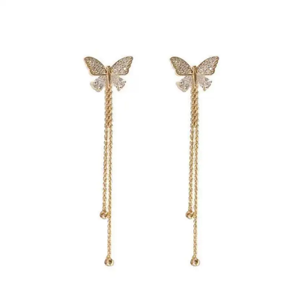 Golden Flutter Chain Earrings