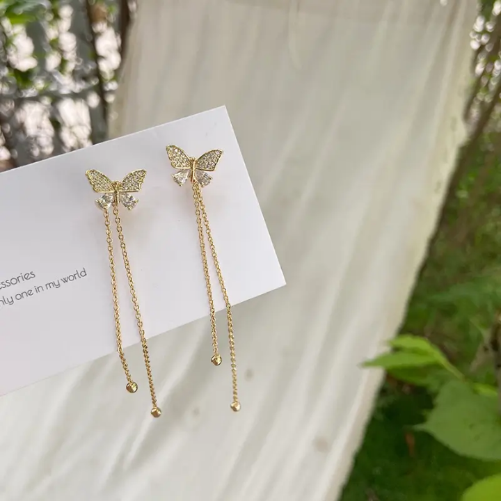 Golden Flutter Chain Earrings