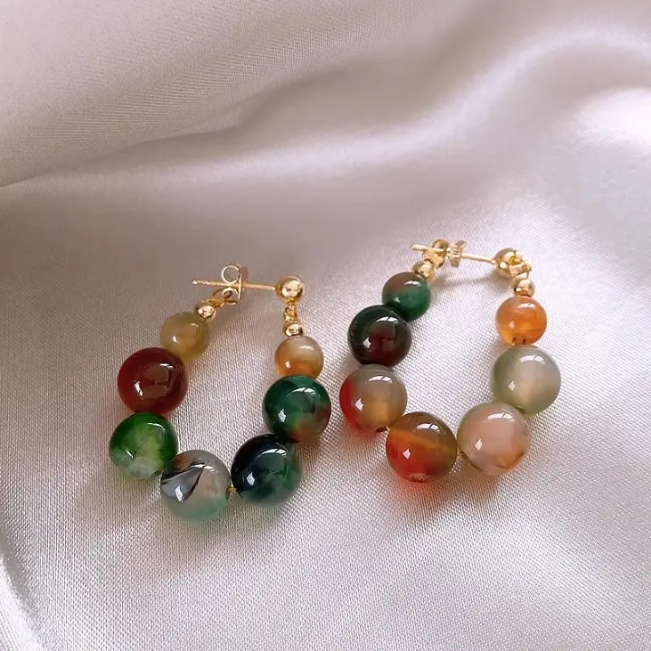 Aurora Gem Hoop Earrings