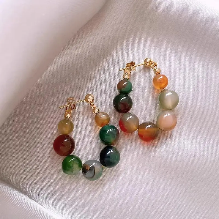 Aurora Gem Hoop Earrings