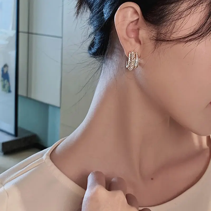 Luxe Double-Hoop Radiance Earrings
