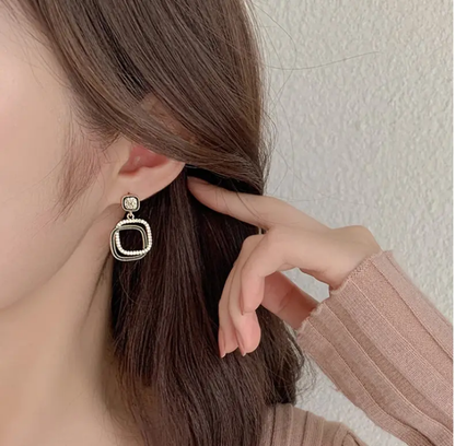 Midnight Luxe Crystal Frame Earrings