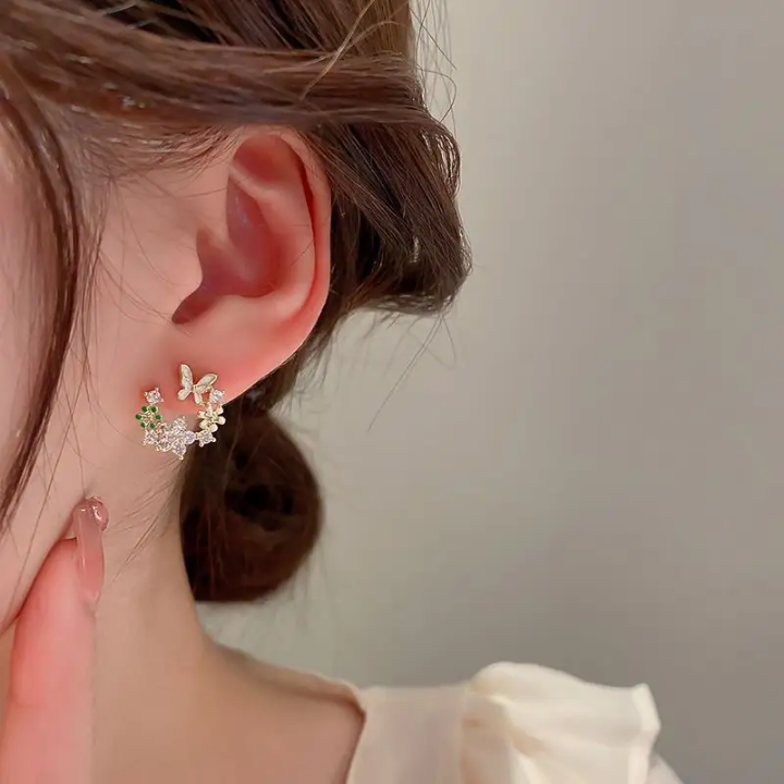 Blooming Butterfly Sparkle Ear Climbers