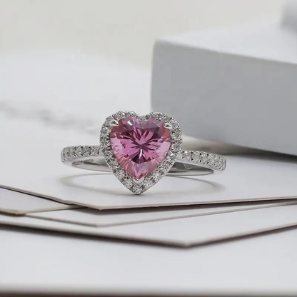 Blush Heart Solitaire Ring