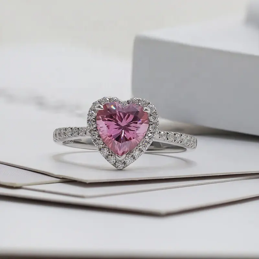 Blush Heart Solitaire Ring