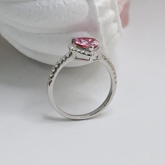 Blush Heart Solitaire Ring