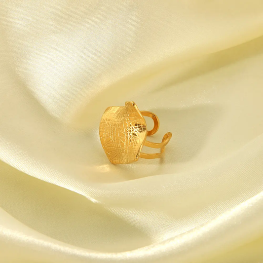 Aurora Fold Textured Statement Ring