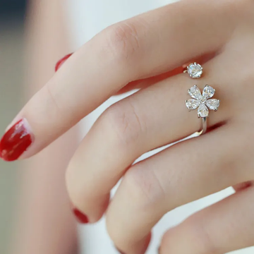 Crystal Blossom Duo Ring