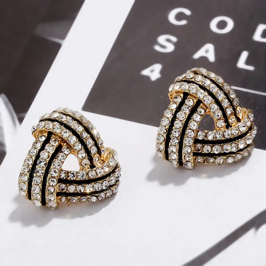 Midnight Luxe Knot Crystal Studs