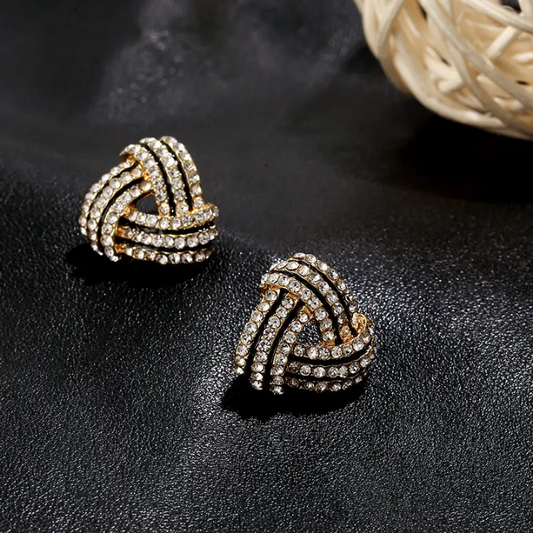 Midnight Luxe Knot Crystal Studs