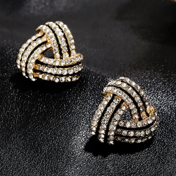 Midnight Luxe Knot Crystal Studs
