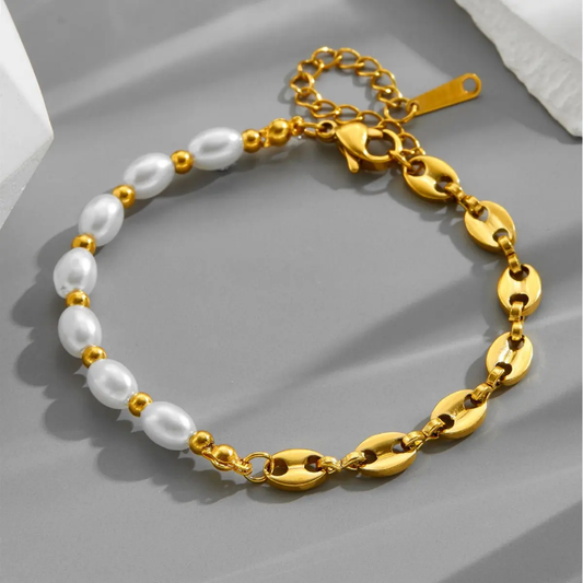 Luxe Duo Pearl Link Bracelet