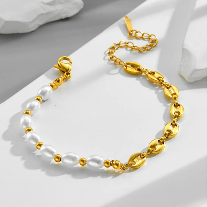 Luxe Duo Pearl Link Bracelet