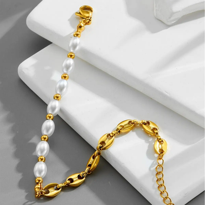 Luxe Duo Pearl Link Bracelet