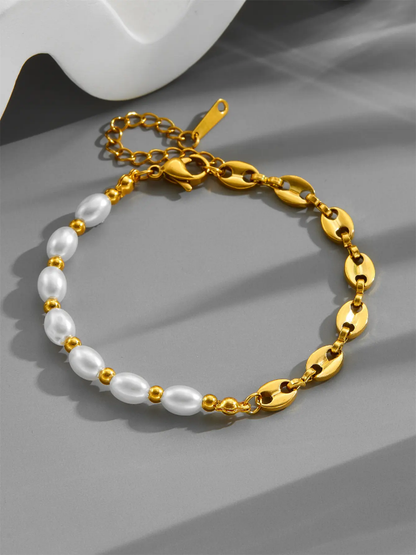 Luxe Duo Pearl Link Bracelet
