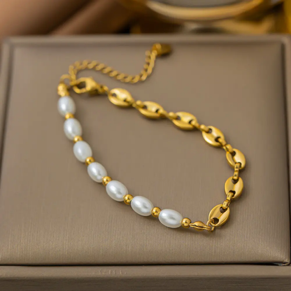 Luxe Duo Pearl Link Bracelet