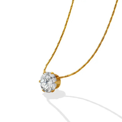 Solara Luxe Gold Solitaire Pendant Necklace