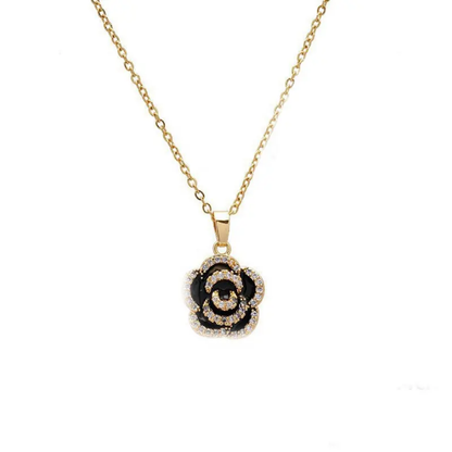 Rosé Aura Luxe Gold Floral Pendant Necklace