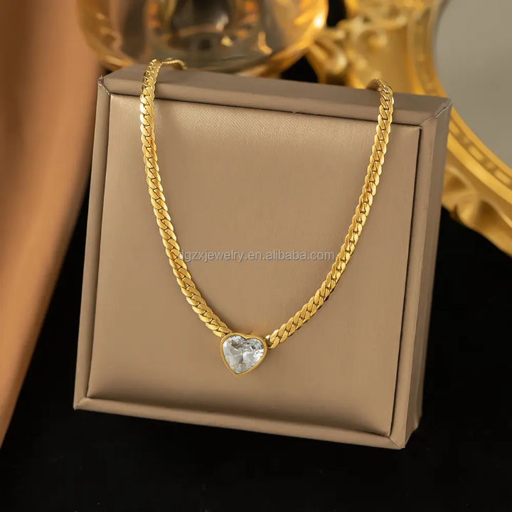 Amour Luxe Gold Heart Charm Necklace