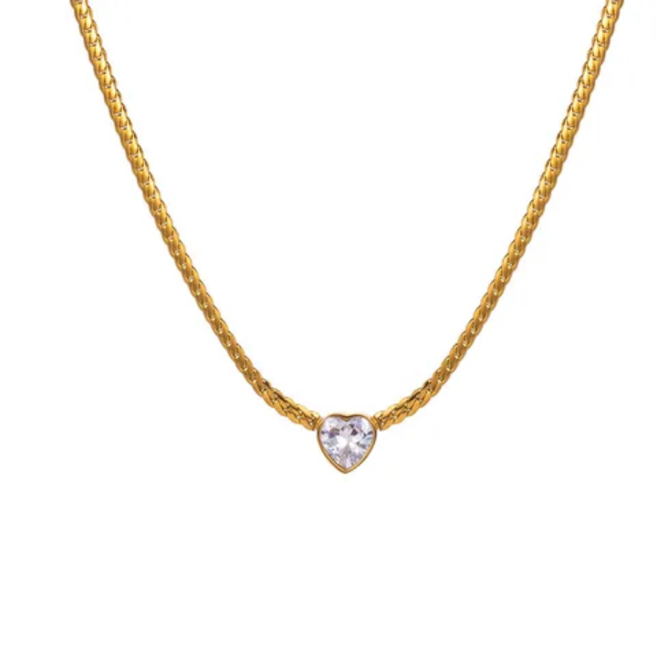 Amour Luxe Gold Heart Charm Necklace