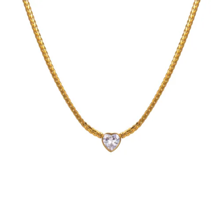 Amour Luxe Gold Heart Charm Necklace