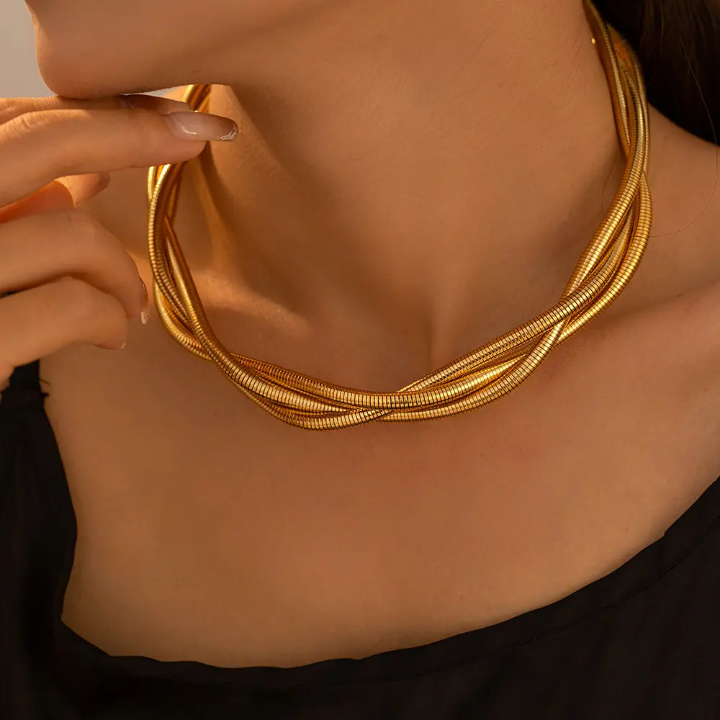 Aurora Luxe Gold-Tone Statement Necklace