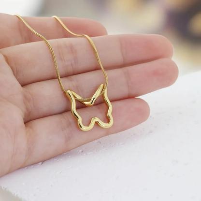 Minimal Butterfly Outline Pendant Necklace