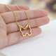 Minimal Butterfly Outline Pendant Necklace