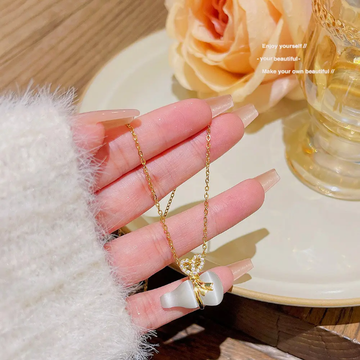 Crystal Butterfly Pendant Necklace
