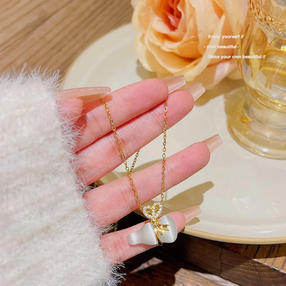 Crystal Butterfly Pendant Necklace