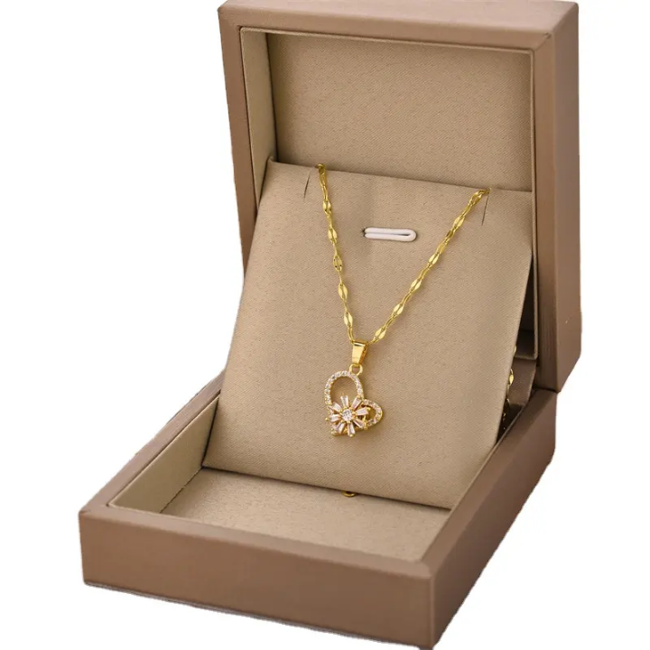 Radiant Bloom Heart Pendant Necklace