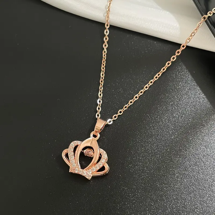 Crystal Crown Pendant Necklace