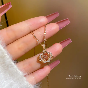 Crystal Crown Pendant Necklace