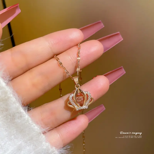 Crystal Crown Pendant Necklace