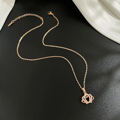 Crystal Crown Pendant Necklace